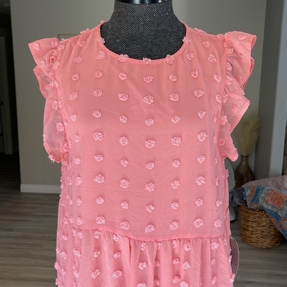 NWT Love by Design Clip Dot Maxi Dress Rose Petal Large - Picture 5 of 10